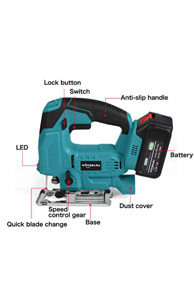 TEHNOSHOP 20V pendulum saw 2 batteries 2800RPM variable speed