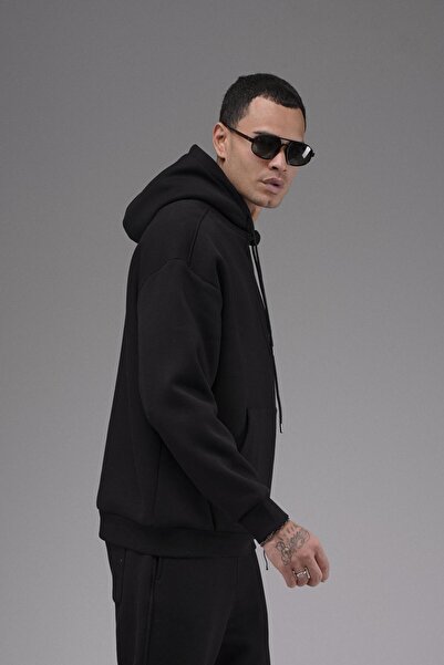 king brich Оверсайз комплект с качулка, джобове тип кенгуру и прав крой