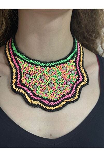 Gönülden Tasarım Hand Crafted Beaded Colorful Stone Kaldin Necklace