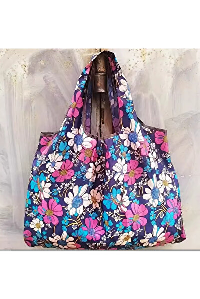 FRT Kendinden Cüzdanlı Alışveriş Plaj Havuz Çantası Torbası Pazar Market Çantası