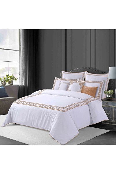 Orange Bed & Bath Geometric | طقم لحاف قطن 100% مزدوج 11 قطعة