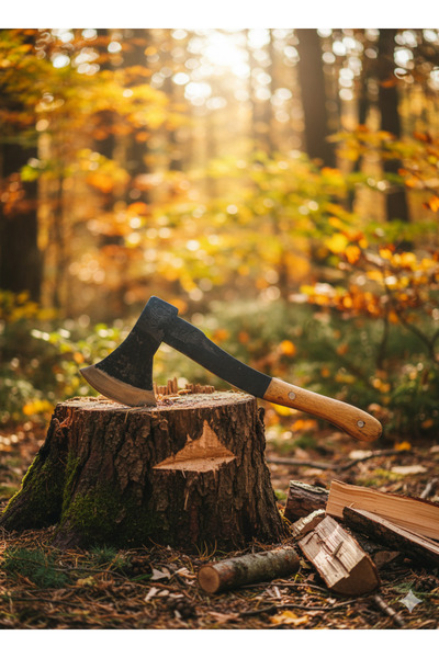 Aki Outdoor Kamp Baltası Kılıflı Çelik Odun Kesme ve Avcılık Tipi 800gr