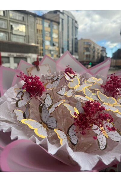 Eli LED Işıklı Kelebek Buketi – Özel Tasarım Dekoratif Hediye