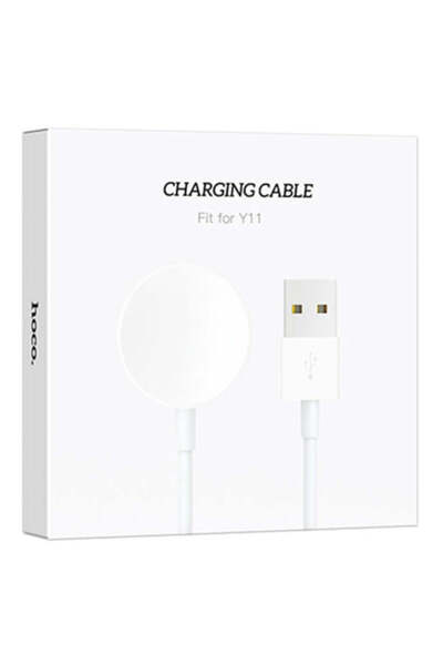 Hoco Y 11 - Wireless Charging Cable for Smartwatch, 5 W, Qi Charging, USB-A, 1 m, White