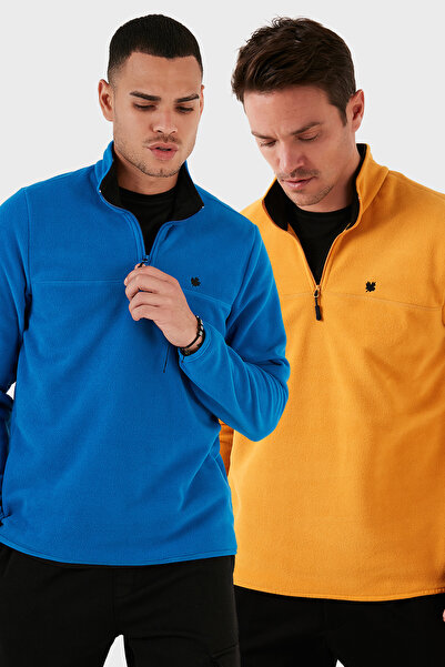 Buratti Slim Fit Anti-Pilling Non-Pilling Bato Collar Raised 2-Pack Fleece Men's Polar 5906