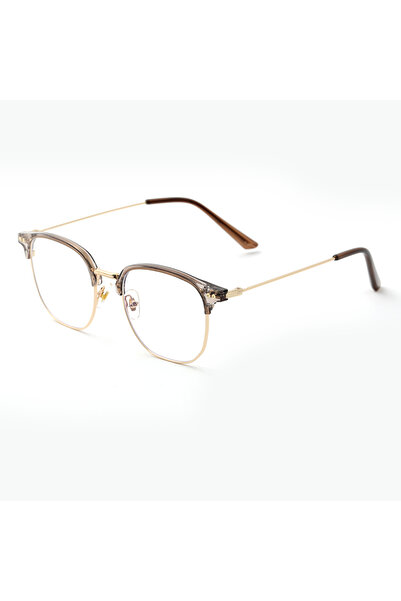 Angel Eyes Metal Gray Framed Computer Glasses Blue Light Protective Clear Lens Unisex