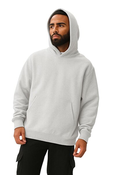 BENROMA Hanorac unisex cu glugă din bumbac pieptănat cu 3 fire