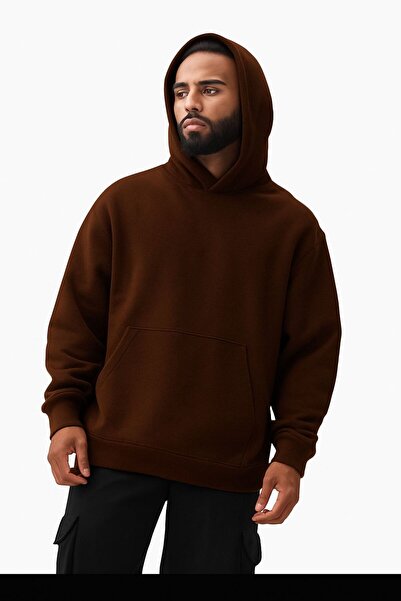 E-ROMA سترة رياضية بقلنسوة للجنسين مصنوعة من القطن الممشط بثلاث خيوط