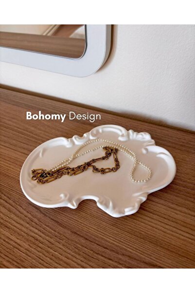 Bohomy Design Vintage Antik Takı Tabağı, Dekoratif Takı Tabağı, Çekim Tabağı, Sunumluk (Wax VERNİKLİ)
