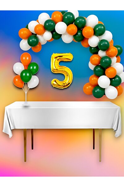 partylady مجموعة ميجا من بالونات على شكل قوس بألوان الأخضر والأبيض والبرتقالي