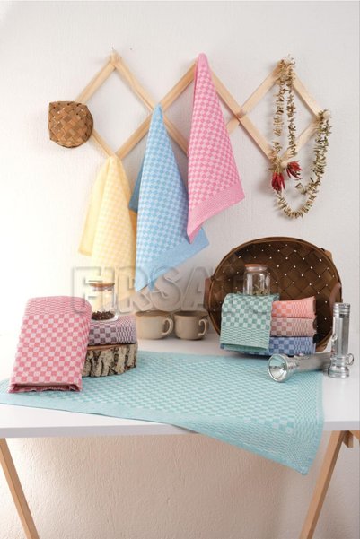 Fırsato Checkered Napkin Set |   8-Piece Assorted Color Kitchen Towel Set & German Napkin & Dishcloth 50X70Cm