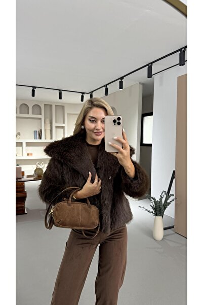 Sezgi Tekin Кафено козина с гъста козина от най-високо качество