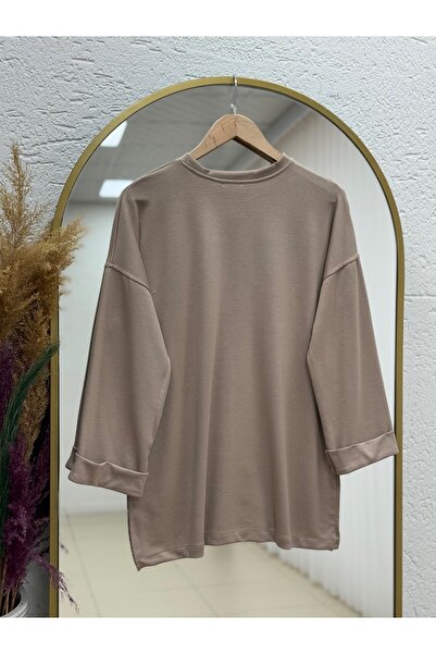 BENAHOLL Dorista Διπλό Μανίκι άνοιγμα Casual Tunic-NA822 Mink