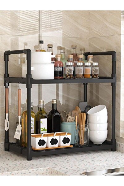 Cozy Nest 2-Tier Kitchen Storage Rack Stand Organizer Multi-Purpose Shelf Unit for Countertop, Pantry and more
