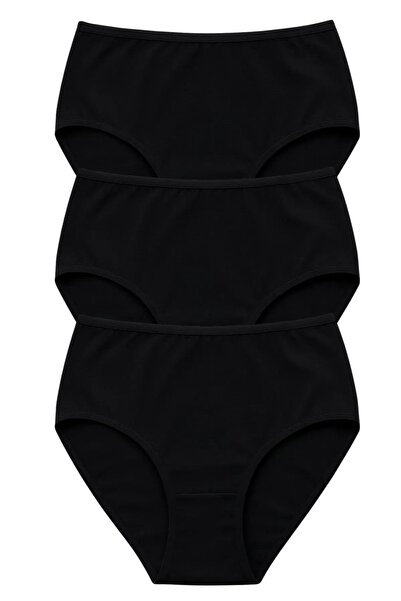 ANI İÇ GİYİM PK40001 PREMIUM MĂRIME MARE CHILOȚI DE BUMBAC PENTRU FEMEI CU TĂLĂ ÎNALTĂ PACHET DE 3