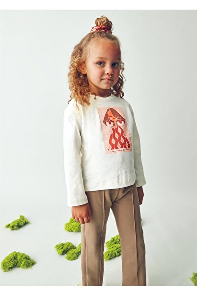 MAYORAL Tricou cu mânecă lungă pentru fetiță cu bandă cremă 4006