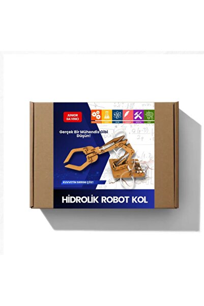 Junior Da Vinci Hidrolik Robot Kol Yapım Seti – STEM Bilim Oyuncağı, Sıvı Basıncıyla Hareket Eden Mekanik Kol