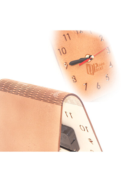 OEM Personalized desk clock, made of wood, 210x140 mm, brown color