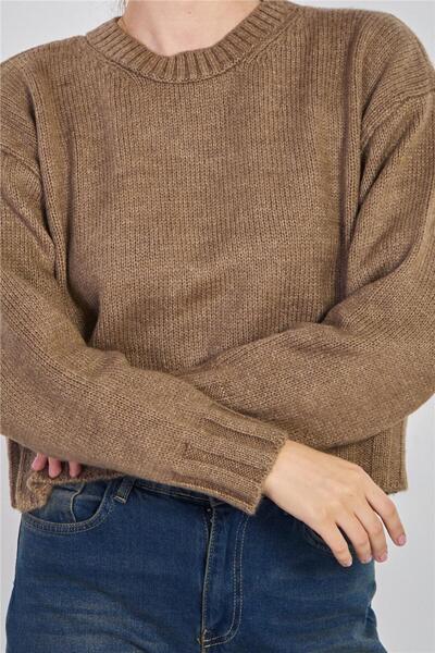 BARRELS AND OIL Women's Long Sleeve Knitwear Sweater - Stone Color
