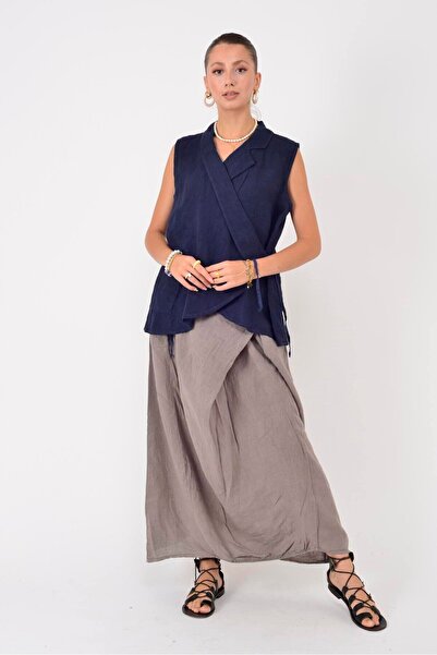 Park Moda 14987 ΛΙΝΗ ΜΠΛΟΥΖΑ ΧΩΡΙΣ ΜΑΝΙΚΙΑ ΜΕ ΛΕΠΤΟΜΕΡΗ ΚΟΡΔΟΝΙΑ ΚΡΟΥΒΑΖ