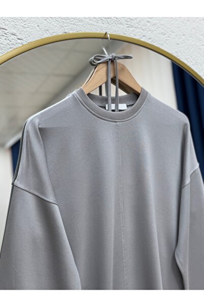 BENAHOLL Ariyla με ραφές στο μπροστινό μέρος και στα άκρα των μανικιών, άνοιγμα κορδόνια στα πλαϊνά Sweat-ZN5988 Γκρι