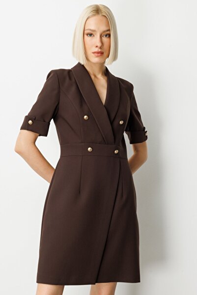 Ekol Рокля с обло деколте и украсени копчета