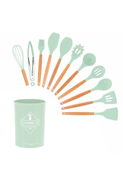 EZGETOP Set 12 ustensile de gătit din silicon, EZGETOP®, mâner rezistent din ...