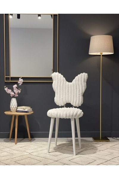 Masal Home White Kelebek Makyaj Sandalyesi