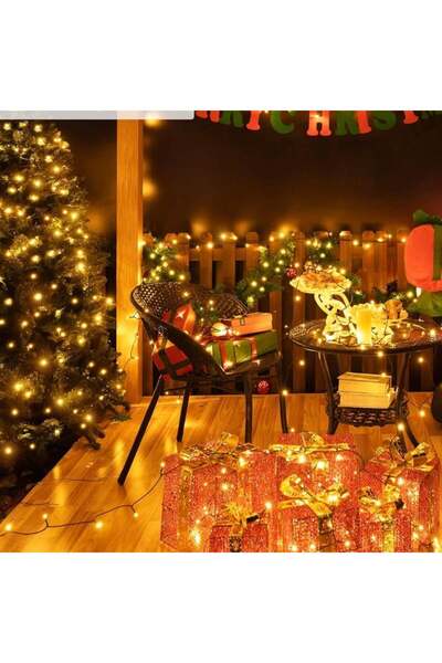 BellFyd 100 LED - Lumini de Craciun Alb Cald, Interior Exterior, Instalatie Luminoasa Pentru Brad