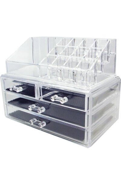 Tiessa Cosmetic Organizer, 4 Drawers, 16 Compartments, White