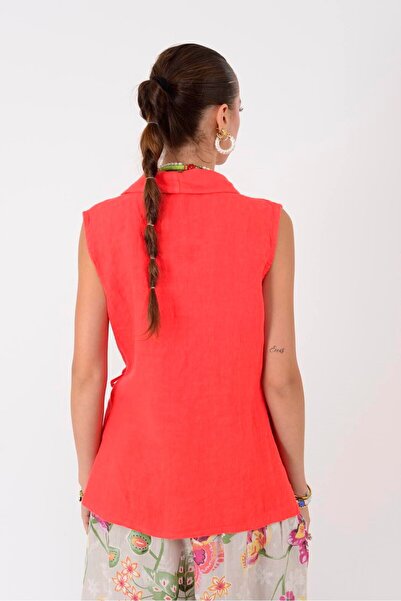 Park Moda 14987 ΛΙΝΗ ΜΠΛΟΥΖΑ ΧΩΡΙΣ ΜΑΝΙΚΙΑ ΜΕ ΛΕΠΤΟΜΕΡΗ ΚΟΡΔΟΝΙΑ ΚΡΟΥΒΑΖ