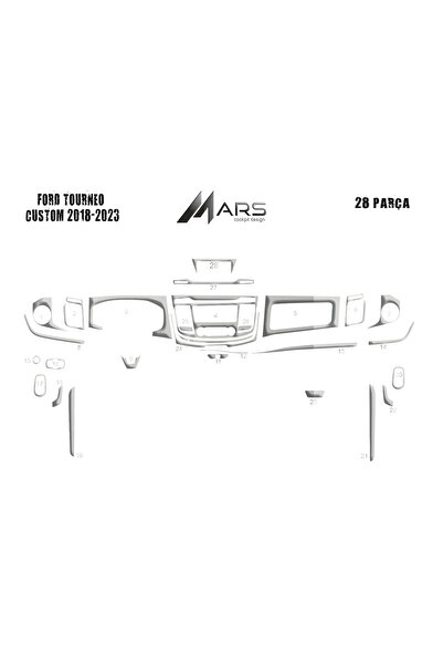 Marscockpitdesign غطاء كونسول تورنيو كونسول-تيربيدو لسيارة فورد 2018-2023