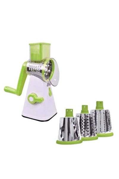 Tiessa Χειροκίνητος τρίφτης 3 σε 1 με εναλλάξιμες λεπίδες, πράσινος
