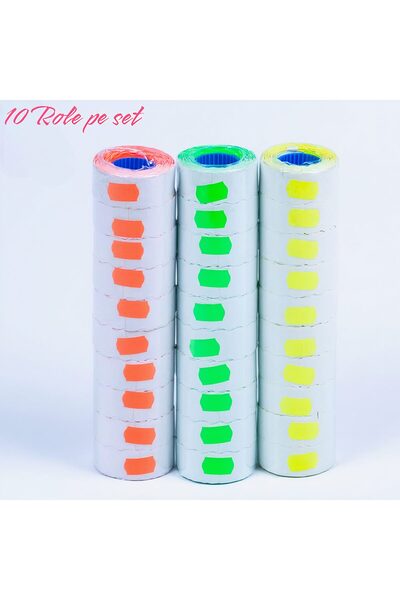 JML 10 Role Etichete cu Adeziv Ondulate 10/Set, pentru Preturi, Diferite Culori