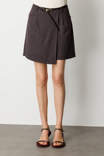 Ekol Beli Kemerli Şort Etek