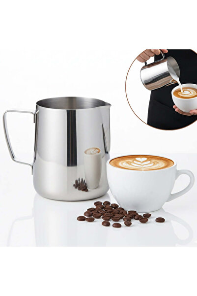 Köken Graduated Milk Frothing Cup, Professional Stainless Steel Pitcher, 900ml, Barista Cappuccino Art