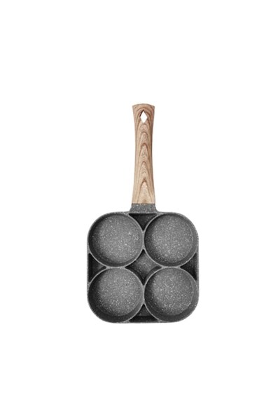 Aden Frying Pan with Four Compartments, Non-Stick, Maifan Stone, 35.2cm, Gray