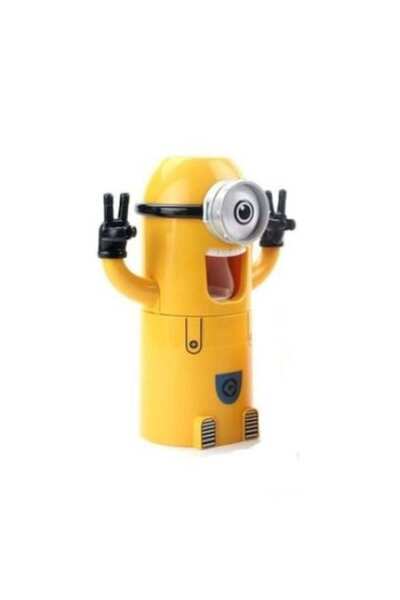 Minions Dozator de pastă de dinți Minion, suport pentru 2 periuțe, galben