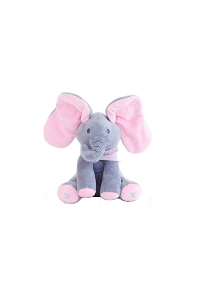 Trust Peek a Boo Interactive Elephant Toy, Sings and Talks, Grey/Pink