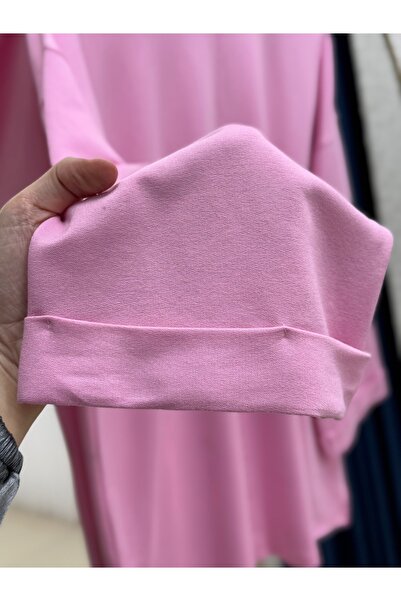 BENAHOLL Ariyla με ραφές στο μπροστινό μέρος και στα άκρα των μανικιών, άνοιγμα κορδόνια στα πλαϊνά Sweat-ZN5988 Ροζ