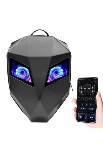 OEM Rucsac cu ecran LED programabil, impermeabil, negru, 36x18x47 cm, capacit...