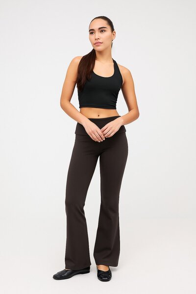 HAKKE Kadın Esnek Kumaş Katlamalı Fırçalı TAYT