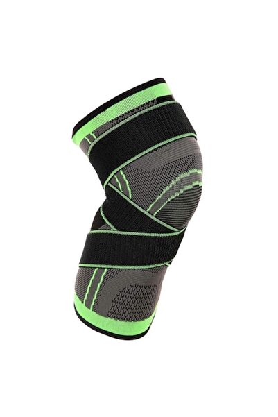 STM Orteză elastică pentru genunchi cu fixare, STM, verde cu negru, mărime unică