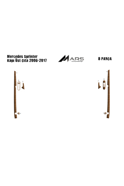 Marscockpitdesign شريط علوي للباب لسيارة مرسيدس سبرينتر-كرافتر 2006 8 قطع