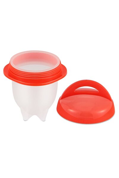 stuffix Set of 6 silicone egg-boiling containers, Egg Boil Cooker, white-red, FMD079