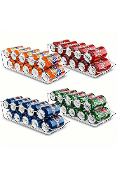 Köken Set de 4 cutii pentru depozitarea conservelor de frigider, organizare, ...