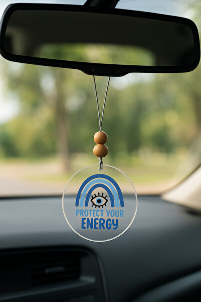 DTS Atölye - Protect Your Energy Tasarımlı Dikiz Aynası Süsü, Araba Süsü