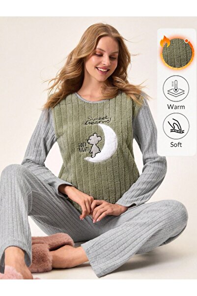 FORVENS Wellsoft Thick Winter Fleece Women's Pajama Set