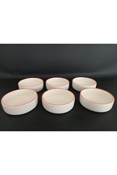 Zümrüdüanka Seramik Renkli 6'Lı Seramik El Yapımı Reçellik-Çerezlik Kase