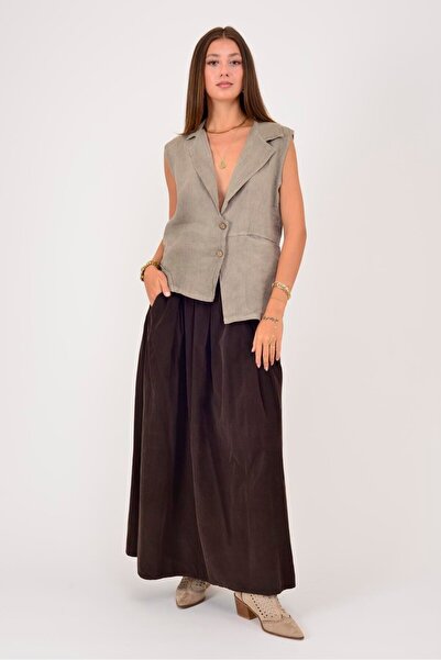 Park Moda 5157 BLUZĂ VESTĂ DE IN CU DETALII CU BUTOANE CU TĂIȚĂ ASIMMETRICĂ